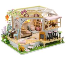 Stavebnice DvěDěti - Miniatura domečku Kočičí kavárna se zahrádkou 2DM2111