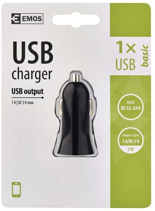 Emos Univerzální USB adaptér do auta 1A (5W) max._1072851031