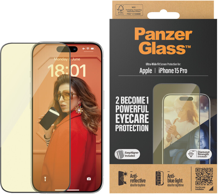 PanzerGlass ochranné sklo EyeCare pro Apple iPhone 15 Pro_1388196798