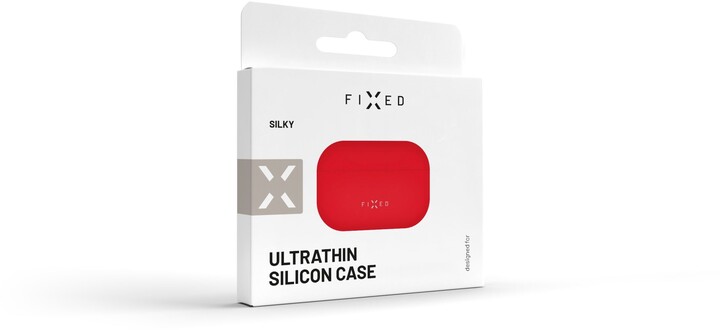 FIXED ultratenké silikonové pouzdro Silky pro Apple Airpods Pro, červená_1041435025