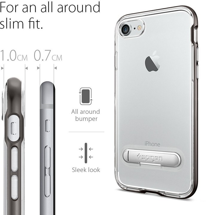 Spigen Crystal Hybrid pro iPhone 7, gunmetal_317422232