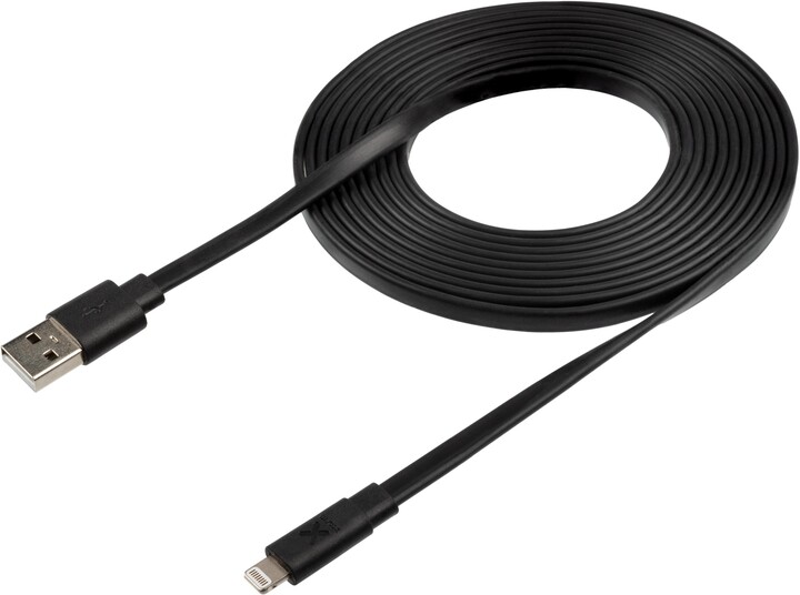 Xtorm kabel USB - Lightning, plochý, M/M, 3m, černá_272469660