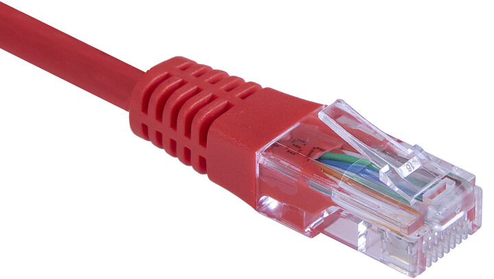 Masterlan patch kabel UTP, Cat5e, 3m, červená_1371609535