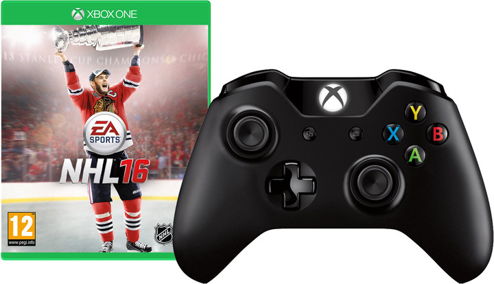 Microsoft Xbox ONE Gamepad, bezdrátový + NHL 16 (Xbox ONE)_1164530489