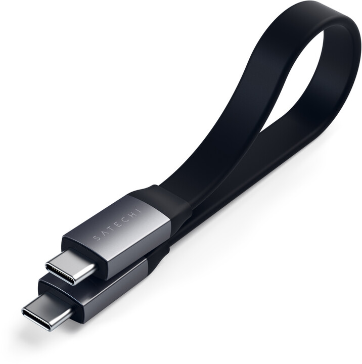 Satechi plochý kabel USB-C - USB-C Gen 2, 0.24m, šedá_1193760190