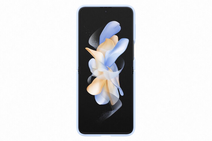 Samsung silikonový zadní kryt s držákem pro Galaxy Z Flip4, světle modrá_1354958446