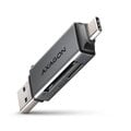 AXAGON CRE-DAC, USB-C + USB-A, 5 Gbps - mini čtečka karet, 2-slot &amp; lun SD/microSD, podpora UHS-I_863509568