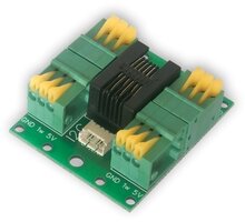 Tinycontrol LANKON-062 splitter kabelový, 4x svorkovnice, 1x RJ12, 1x l2C, pro DS18B20, LAN ovladač