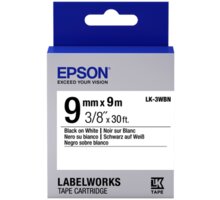 Epson LabelWorks LK-3WBN, páska pro tiskárny etiket, 9mm, 9m, černo-bílá C53S653003