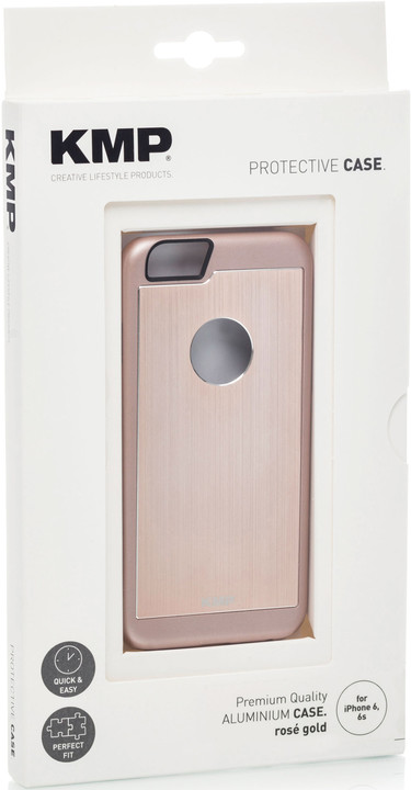 KMP hliníkové pouzdro pro iPhone 6, 6s, růžovo-zlatá_1973230892