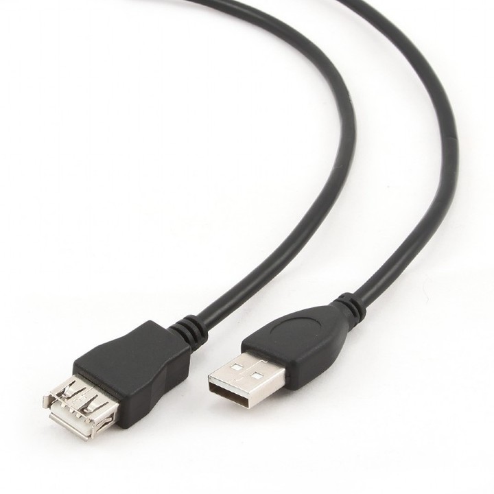 Gembird CABLEXPERT kabel USB A-A 1,8m 2.0 prodlužovací HQ zlacené kontakty, černá_1970114939
