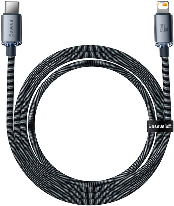 Baseus nabíjecí / datový kabel Crystal Shine Series USB-C - Lightning, 20W, 1.2m, černá_277368591