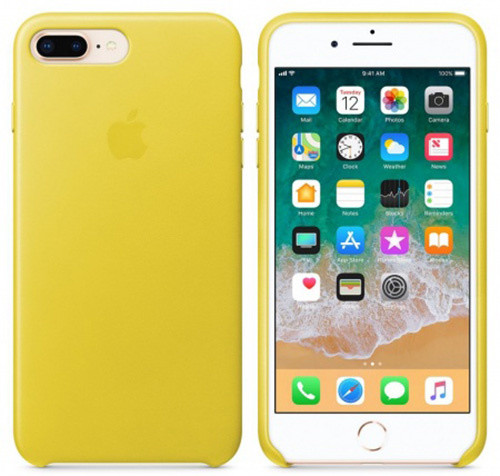 Apple kožený kryt na iPhone 8 Plus / 7 Plus, jasně žlutá_2045148740