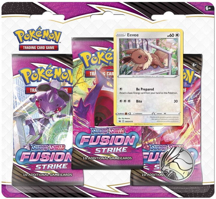 Karetní hra Pokémon TCG: Sword & Shield Fusion Strike - 3 Booster Pack Eevee