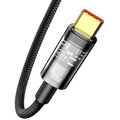 Baseus datový kabel Explorer Series s inteligentním vypnutím USB-A - USB-C, 100W, 1m, černá_1920314026