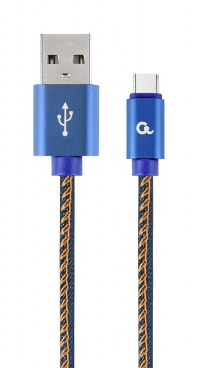 Gembird kabel CABLEXPERT USB-A - USB-C, M/M, PREMIUM QUALITY, opletený, 2m, jeans_1007034689