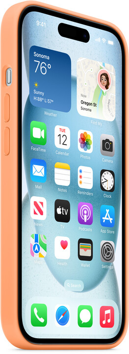 Apple Silikonový kryt s MagSafe pro iPhone 15, sorbetově oranžová_1354384732