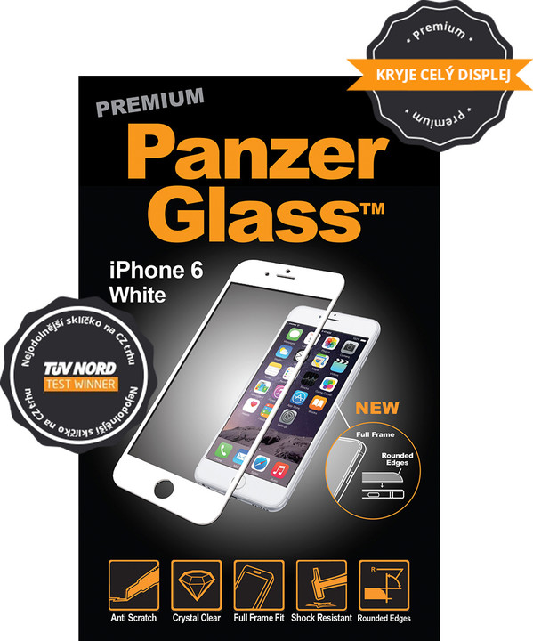 PanzerGlass ochranné sklo na displej pro Apple iPhone 6 Premium, bílá_1259297703