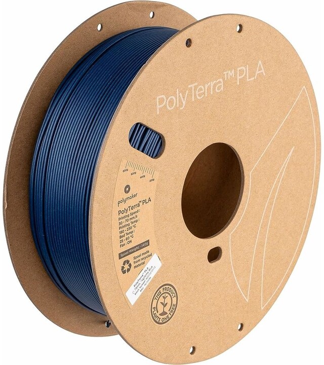 Polymaker tisková struna (filament), PolyTerra PLA, 1,75mm, 1kg, armádní modrá_1311286476