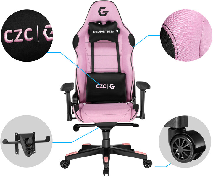 CZC.Gaming Enchantress, herní židle, růžová/černá_1568994940
