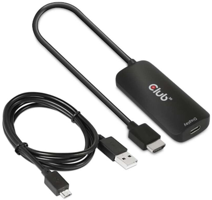 Club3D adaptér aktivní HDMI - USB-C, 4K60Hz, černá_99411819