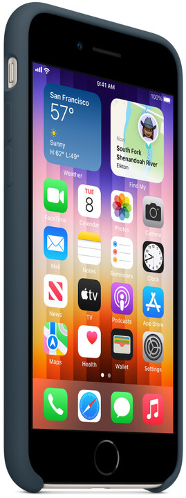 Apple silikonový kryt na iPhone SE (2022), hlubokomořsky modrá_1164101073