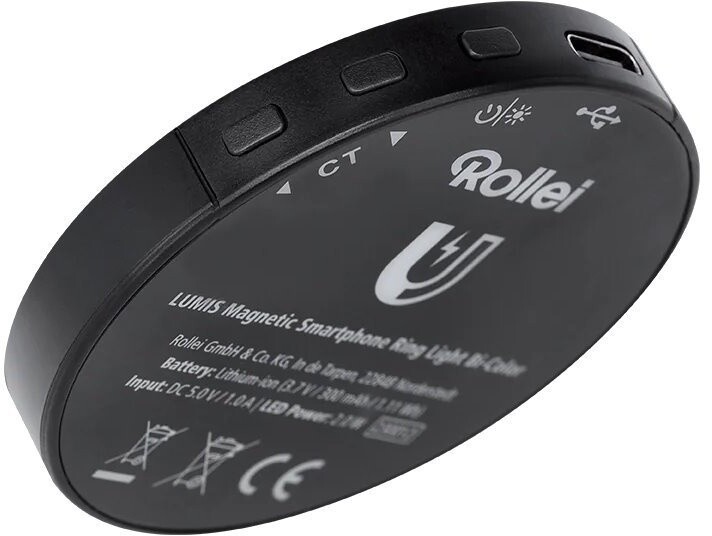 Rollei LUMIS Magnetic Smartphone Ring Bi-Color, černá_1555728239