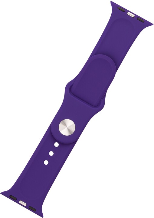 FIXED silikonový řemínek pro Apple Watch 38/40/41mm, 2 délky, tmavě fialová_1894925613