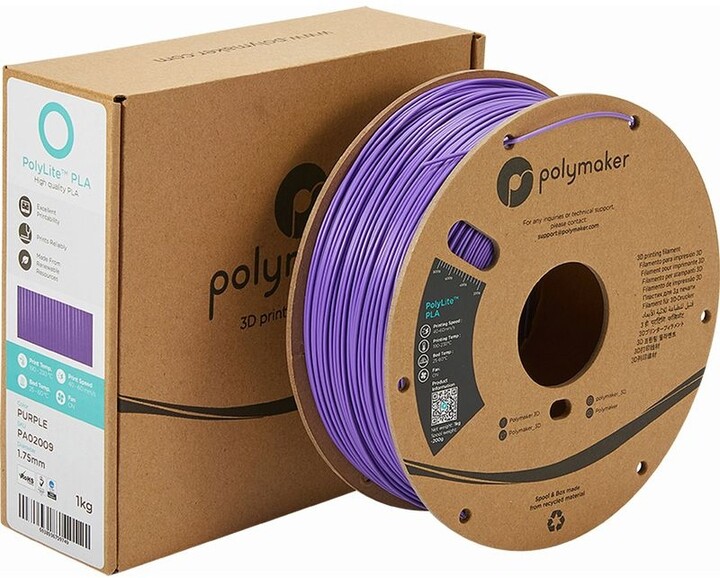 Polymaker tisková struna (filament), PolyLite PLA, 1,75mm, 1kg, fialová_355783902