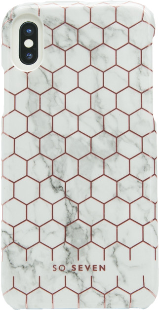SoSeven pouzdro Fashion Milan Hexagonal Marble pro iPhone X/XS, bílo/růžovo/zlatá_354649355