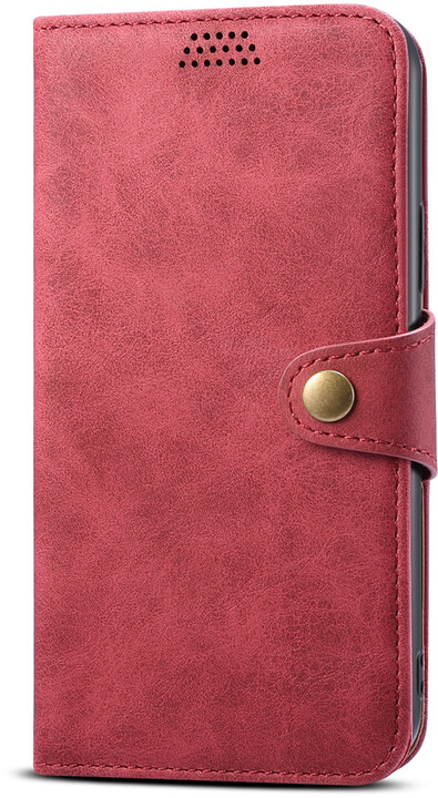 Lenuo Leather flipové pouzdro pro Apple iPhone 13 Mini, červená_1138601266