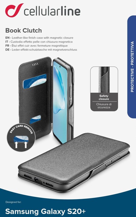 CellularLine pouzdro typu kniha Book Clutch pro Samsung Galaxy S20+, černá_2118641385