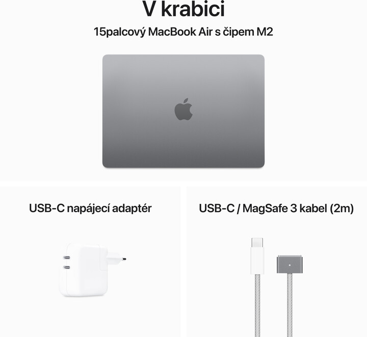 Apple MacBook Air 15, M2 8-core/24GB/2TB SSD/10-core GPU, vesmírně šedá (M2 2023)_1257149932