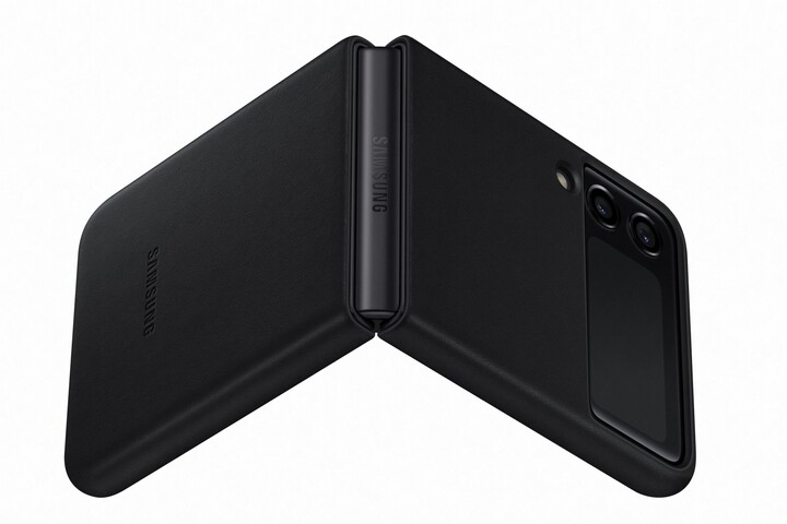 Samsung zadní kryt pro Galaxy Z Flip3, kožený, černá_1365762968