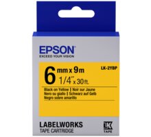 Epson LabelWorks LK-2YBP, páska pro tiskárny etiket, 6mm, 9m, černo-žlutá C53S652002