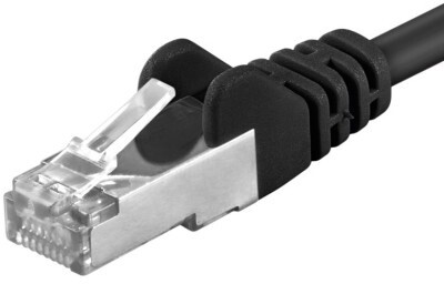 Premiumcord Patch kabel CAT6a S-FTP, RJ45-RJ45, AWG 26/7 0,25m černá