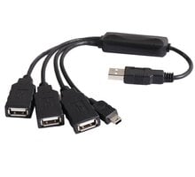 PremiumCord USB2.0 HUB 4-portový kabel, černá