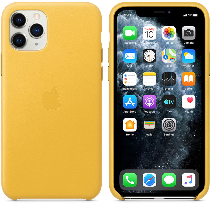 Apple kožený kryt na iPhone 11 Pro, hřejivě žlutá_1930955320