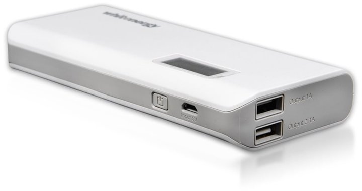 Whitenergy Power Bank 10000mAh 2.1A Li-Ion, bílá_969507178