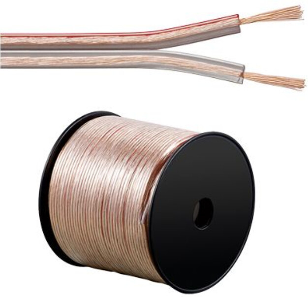 PremiumCord kabely na propojení reprosoustav 100% CU měď 2x0,75mm2, 1m_776569290
