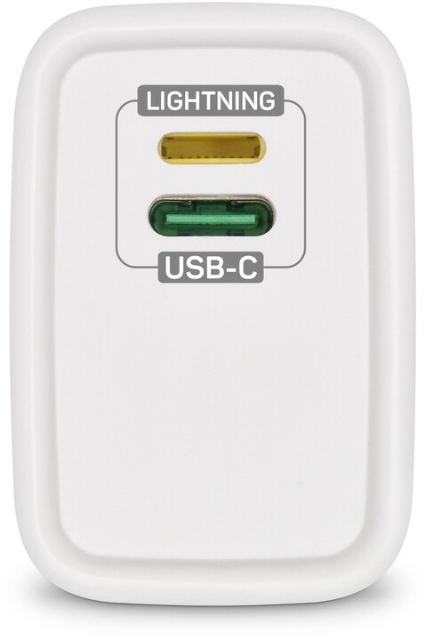 CONNECT IT síťový adaptér Duplex, USB-C, Lightning, PD 20W, bílá_1115883568