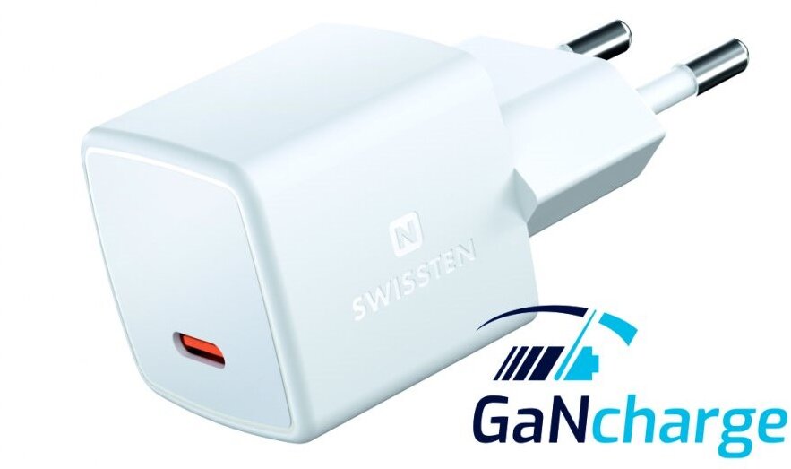 SWISSTEN mini síťový adaptér GaN USB-C 25 W
