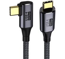PremiumCord zahnutý kabel USB4™ Gen 3x2 40Gbps 8K@60Hz 240W Thunderbolt 3, 0,8m ku4cu08