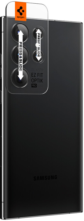 Spigen ochranné sklo EZ Fit Optik Pro pro Samsung Galaxy S23 Ultra, černá, 2ks_342107338