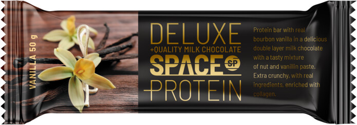 Space Protein DELUXE Vanilla, tyčinka, proteinová, křupínky/vanilka/čokoláda, 50g_899227679