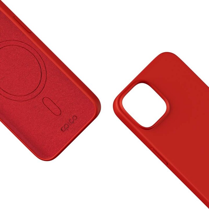 EPICO silikonový zadní kryt s podporou MagSafe pro iPhone 15, tmavě červená_1198291676
