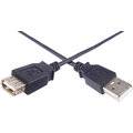 PremiumCord USB 2.0, A-A prodlužovací - 1m, černá