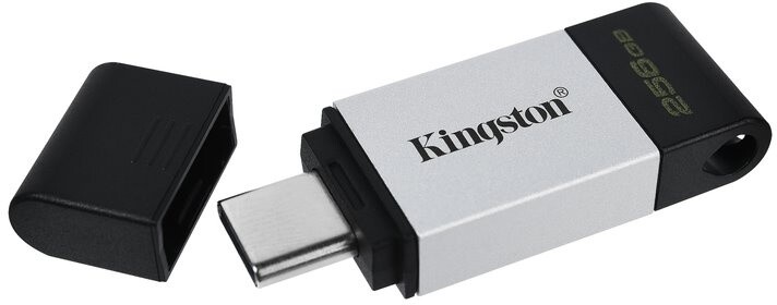 Kingston DataTraveler 80 - 256GB, černá/stříbrná_1190922471