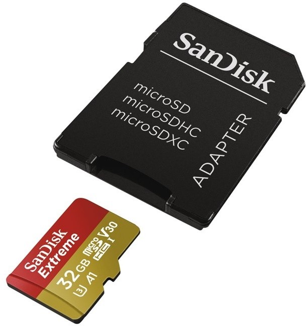 Micro SD SanDisk Extreme V30 32GB 100 MB/s UHS-I + SD adaptér_289051866