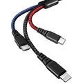 Mcdodo Armor 3v1 nabíjecí kabel Lightning, microUSB, USB-C, 1,2m, černá